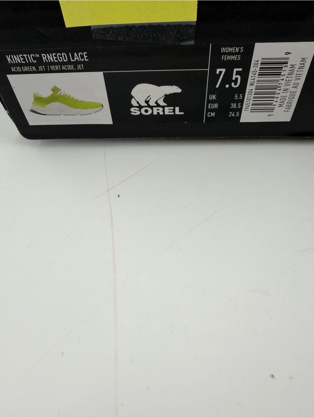 Sorel Women’s Kinetic RNEGD - SZ 7.5- Acid Green Lace-Up Sneakers Shoes - Picture 8 of 15